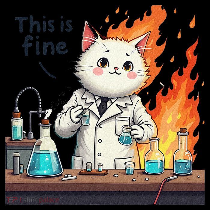 Chemistry Cat Meme This Is Fine Medical Lab Tech Lab Science Mesh Reversible Basketball Jersey Tank