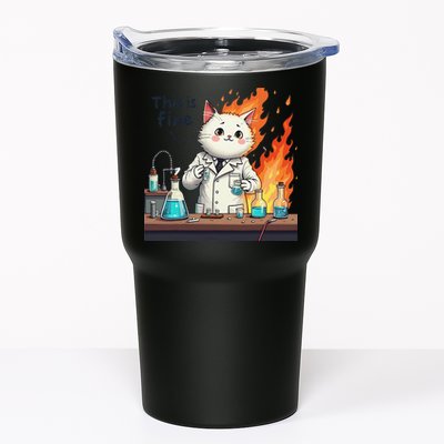 Chemistry Cat Meme This Is Fine Medical Lab Tech Lab Science Tumbler