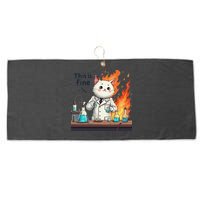 Chemistry Cat Meme This Is Fine Medical Lab Tech Lab Science Large Microfiber Waffle Golf Towel