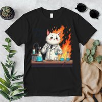 Chemistry Cat Meme This Is Fine Medical Lab Tech Lab Science Premium T-Shirt