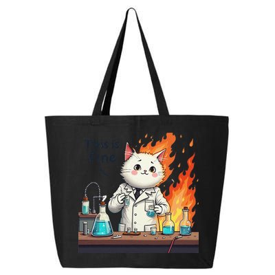 Chemistry Cat Meme This Is Fine Medical Lab Tech Lab Science 25L Jumbo Tote