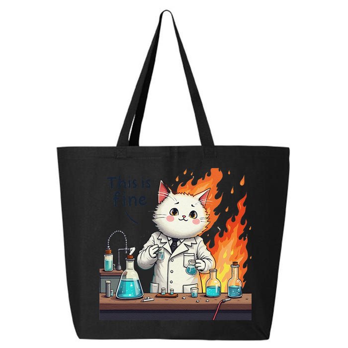 Chemistry Cat Meme This Is Fine Medical Lab Tech Lab Science 25L Jumbo Tote