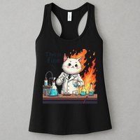Chemistry Cat Meme This Is Fine Medical Lab Tech Lab Science Womens Tank Top