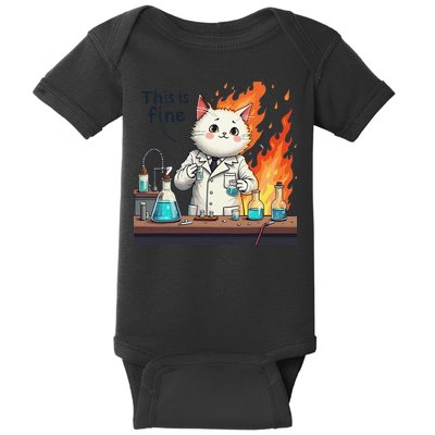 Chemistry Cat Meme This Is Fine Medical Lab Tech Lab Science Baby Bodysuit