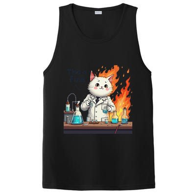 Chemistry Cat Meme This Is Fine Medical Lab Tech Lab Science PosiCharge Competitor Tank