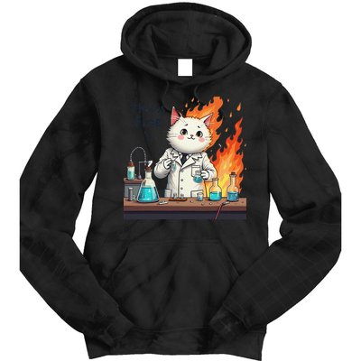 Chemistry Cat Meme This Is Fine Medical Lab Tech Lab Science Tie Dye Hoodie