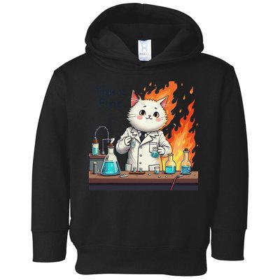 Chemistry Cat Meme This Is Fine Medical Lab Tech Lab Science Toddler Hoodie