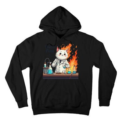 Chemistry Cat Meme This Is Fine Medical Lab Tech Lab Science Tall Hoodie