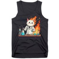 Chemistry Cat Meme This Is Fine Medical Lab Tech Lab Science Tank Top