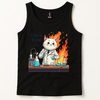 Chemistry Cat Meme This Is Fine Medical Lab Tech Lab Science Tank Top