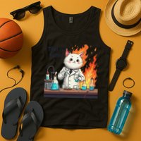 Chemistry Cat Meme This Is Fine Medical Lab Tech Lab Science Tank Top