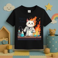 Chemistry Cat Meme This Is Fine Medical Lab Tech Lab Science Toddler T-Shirt