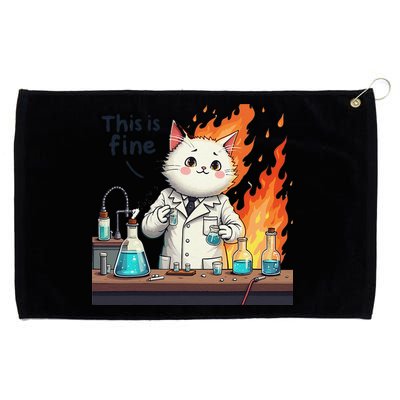 Chemistry Cat Meme This Is Fine Medical Lab Tech Lab Science Grommeted Golf Towel