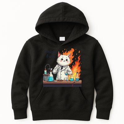Chemistry Cat Meme This Is Fine Medical Lab Tech Lab Science Kids Hoodie