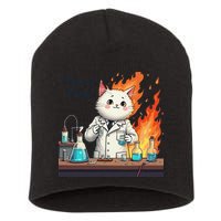Chemistry Cat Meme This Is Fine Medical Lab Tech Lab Science Short Acrylic Beanie