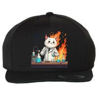 Chemistry Cat Meme This Is Fine Medical Lab Tech Lab Science Wool Snapback Cap