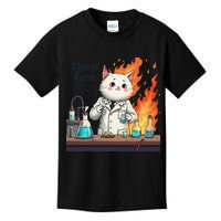 Chemistry Cat Meme This Is Fine Medical Lab Tech Lab Science Kids T-Shirt