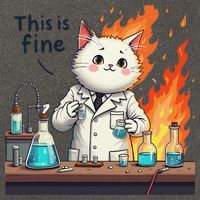 Chemistry Cat Meme This Is Fine Medical Lab Tech Lab Science Cotton Canvas Backpack