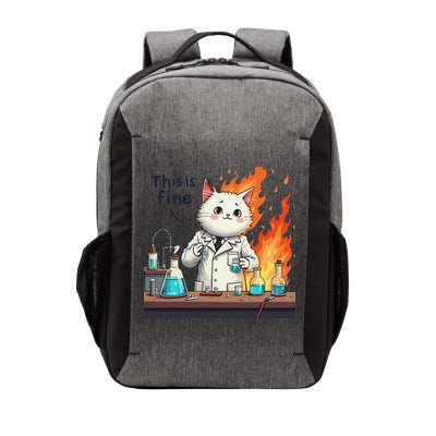 Chemistry Cat Meme This Is Fine Medical Lab Tech Lab Science Vector Backpack