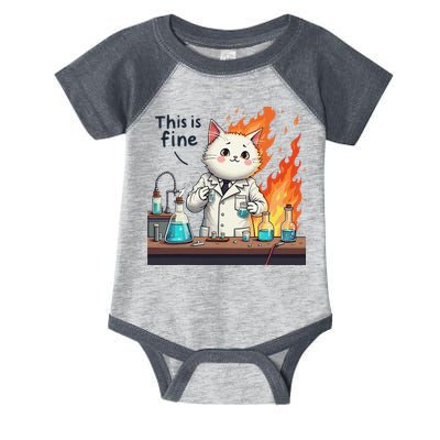 Chemistry Cat Meme This Is Fine Medical Lab Tech Lab Science Infant Baby Jersey Bodysuit