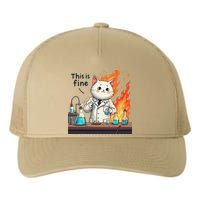 Chemistry Cat Meme This Is Fine Medical Lab Tech Lab Science Yupoong Adult 5-Panel Trucker Hat