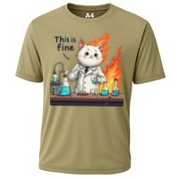 Chemistry Cat Meme This Is Fine Medical Lab Tech Lab Science Performance Shirt