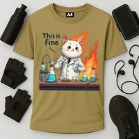 Chemistry Cat Meme This Is Fine Medical Lab Tech Lab Science Performance Shirt
