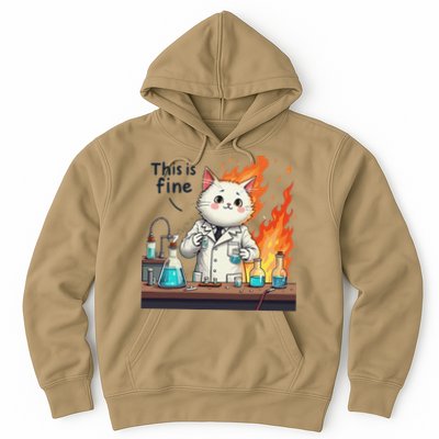 Chemistry Cat Meme This Is Fine Medical Lab Tech Lab Science Hoodie