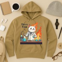 Chemistry Cat Meme This Is Fine Medical Lab Tech Lab Science Hoodie