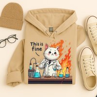 Chemistry Cat Meme This Is Fine Medical Lab Tech Lab Science Hoodie