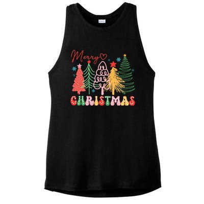 Christmas Christmas Merry And Bright Ladies PosiCharge Tri-Blend Wicking Tank