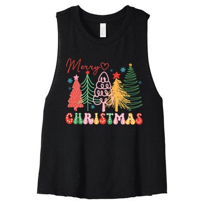 Christmas Christmas Merry And Bright Women's Racerback Cropped Tank