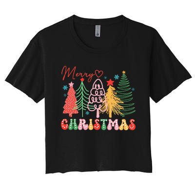 Christmas Christmas Merry And Bright Women's Crop Top Tee