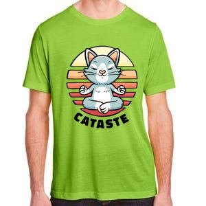 Cute Cat Meditating I Namaste Cataste Yoga Pun Funny Cat Cool Gift Adult ChromaSoft Performance T-Shirt