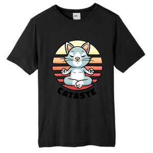 Cute Cat Meditating I Namaste Cataste Yoga Pun Funny Cat Cool Gift Tall Fusion ChromaSoft Performance T-Shirt