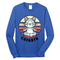 Cute Cat Meditating I Namaste Cataste Yoga Pun Funny Cat Cool Gift Long Sleeve Shirt