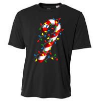 Candy Cane Merry And Bright Christmas Lights Candy Family Cooling Performance Crew T-Shirt