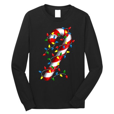 Candy Cane Merry And Bright Christmas Lights Candy Family Long Sleeve Shirt