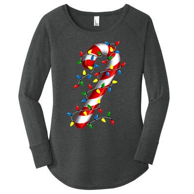 Candy Cane Merry And Bright Christmas Lights Candy Family Women's Perfect Tri Tunic Long Sleeve Shirt