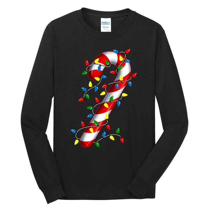 Candy Cane Merry And Bright Christmas Lights Candy Family Tall Long Sleeve T-Shirt