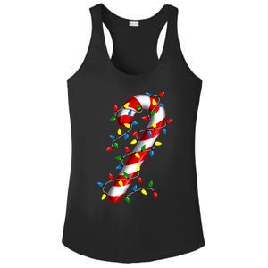 Candy Cane Merry And Bright Christmas Lights Candy Family Ladies PosiCharge Competitor Racerback Tank