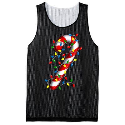 Candy Cane Merry And Bright Christmas Lights Candy Family Mesh Reversible Basketball Jersey Tank