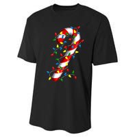 Candy Cane Merry And Bright Christmas Lights Candy Family Performance Sprint T-Shirt