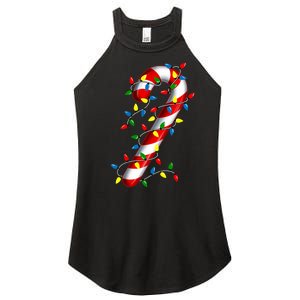 Candy Cane Merry And Bright Christmas Lights Candy Family Women's Perfect Tri Rocker Tank