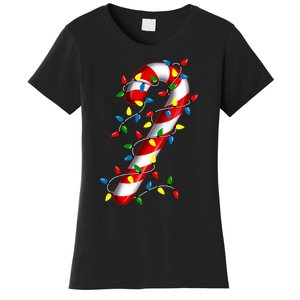 Candy Cane Merry And Bright Christmas Lights Candy Family Women's T-Shirt