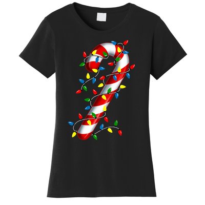 Candy Cane Merry And Bright Christmas Lights Candy Family Women's T-Shirt