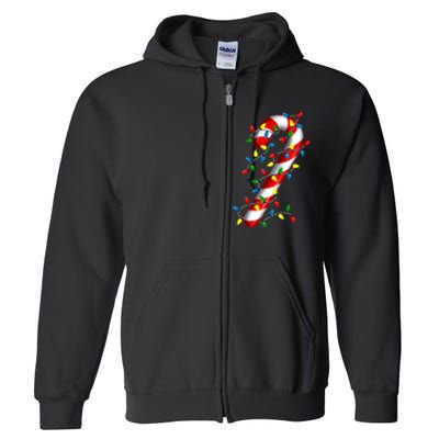 Candy Cane Merry And Bright Christmas Lights Candy Family Full Zip Hoodie