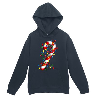 Candy Cane Merry And Bright Christmas Lights Candy Family Urban Pullover Hoodie