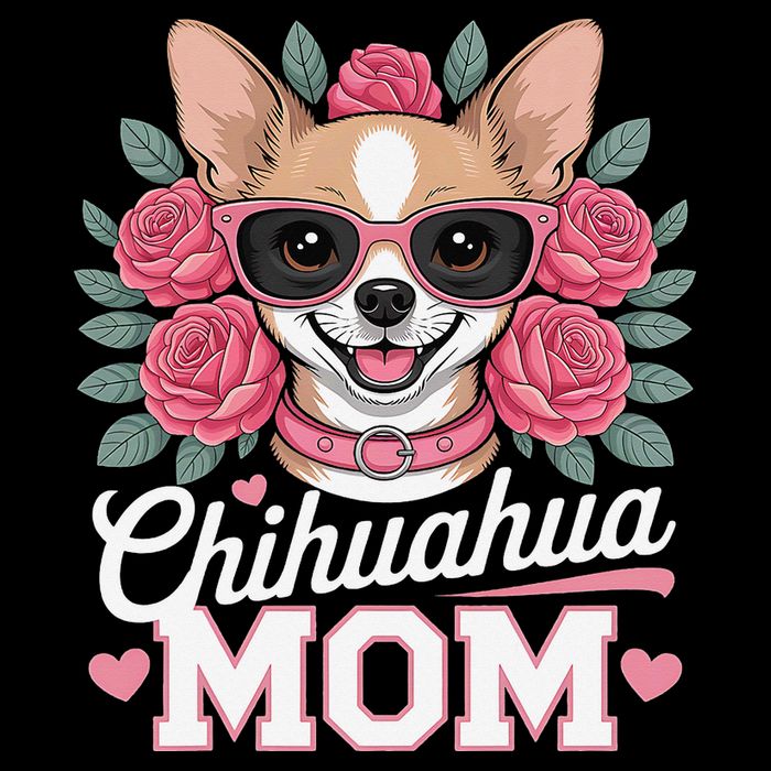 Cute Chihuahua Mom Sunglasses Flower For Chihuahua Owner Tall T-Shirt