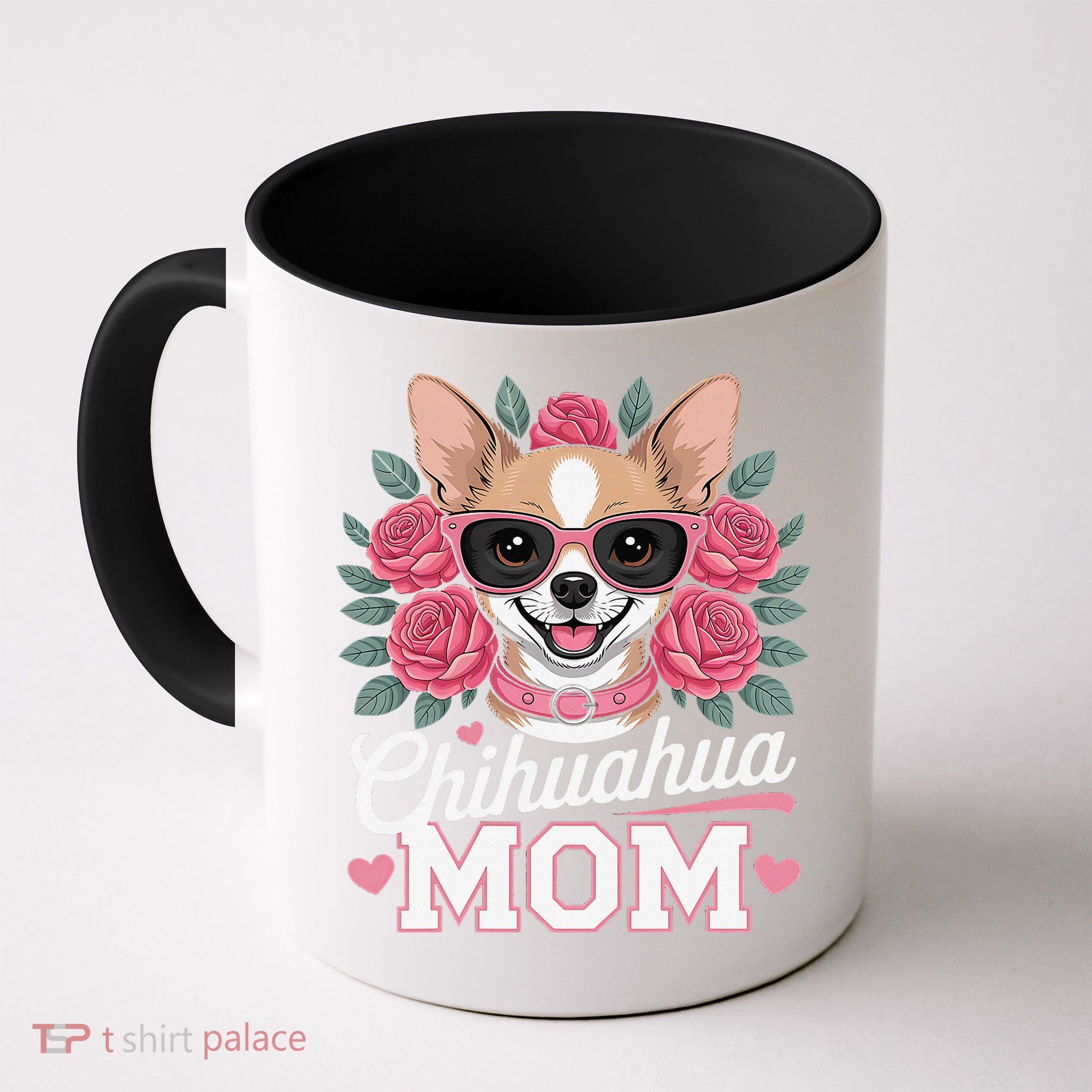 Cute Chihuahua Mom Sunglasses Flower For Chihuahua Owner Mug
